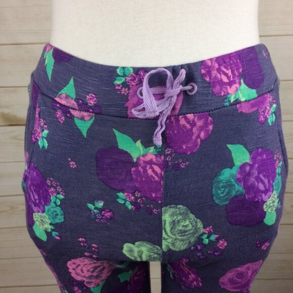 Miss Understood Women's purple floral lounge pants sleepwear Sz 10 - Picture 3 of 8